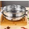 Arabest Steamer Pot Stainless Steel 2 Tier - Steam Pot with Lid Food Vegetable Cooker Pot Cooking Pan Steaming Pot Dim Sum Cookware Steamer For Kitcken Cooking Tool