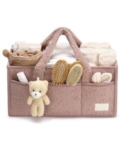 YOUWE7 Baby Diaper Caddy Organizer for Changing Table, Baby Storage Basket for Diapers and Wipes, Gift for Baby Shower, Portable Diaper Storage, Gift for Baby Shower, Newborn Essentials