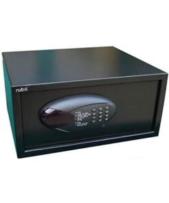 Rubik Hotel Safe Box, Digital Locker, Laptop Size Wide and Low Profile Steel Security Safe with Keys RB-CY200 (Size 42x20x37cm) Black