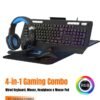 DEADSKULL 4-in-1 Gaming Combo Wired Keyboard, Mouse, Headphone & Mouse Pad PC Gaming Kit 4 Bundle Set - C880