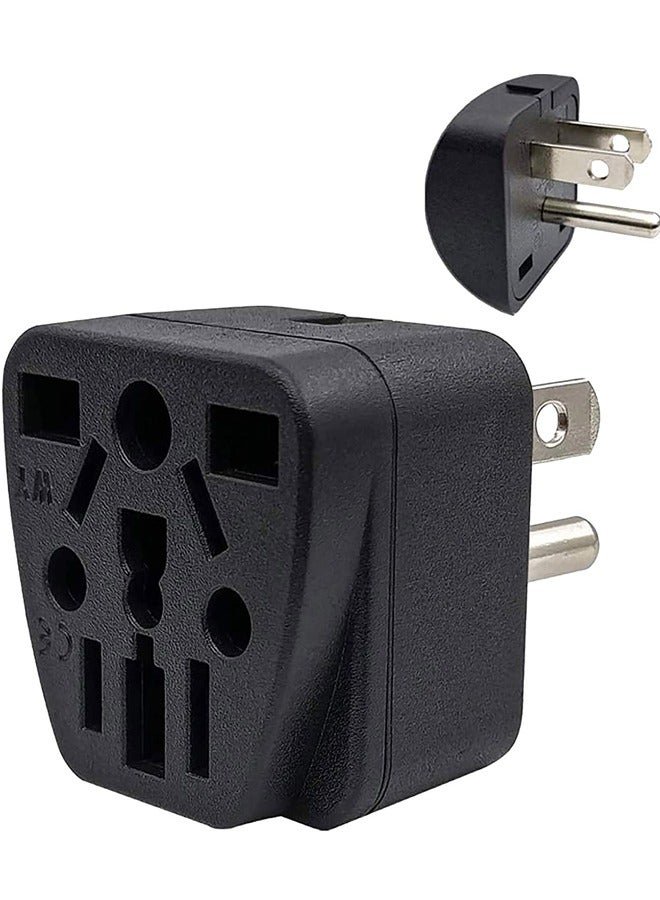 Rock Pow US Travel Plug Adapter EU/UK/AU/in/CN/JP/Asia/Italy/Brazil to USA Type B 3 Prong Grounded USA Wall Plug International Mini Travel Adapter and Converter Wall Outlet Power Charger Converter Black