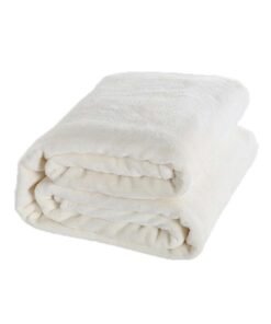 Fabienne Premium Quality Long Lasting Super Soft Easy Care Foldable Light Weight Washable Fluffier Silky Plain Microfiber King Size Bed Blanket Flannel Off White 220x200 cm