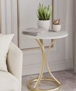 Kutis 1-Piece Small Side Table Coffee Table Nordic Sofa Side Cabinet Living Room Home Round Table End Table 40x35x57 cm