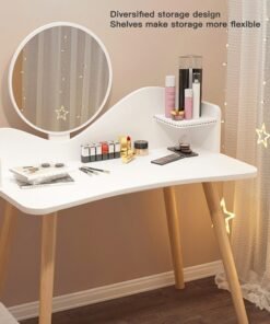Sharpdo Simple Small Dressing Table, Ultra Small Storage Integrated Vanity Table, Make Up Table for Bedroom Dressing Table With Drawers Vanity Table Beautiful Makeup Table 80*40*122CM - Image 2