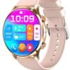 WAPIK Korean Brand Smart Watch Y5，Business Smartwatch, Waterproof Fitness Watch, Bluetooth Calling, Compatible with Android and iOS,Smartwatch For Men, Zinc Alloy Vacuum Plating, Heart Rate Monitoring，Gold