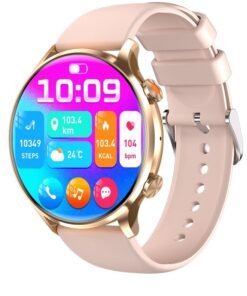 WAPIK Korean Brand Smart Watch Y5，Business Smartwatch, Waterproof Fitness Watch, Bluetooth Calling, Compatible with Android and iOS,Smartwatch For Men, Zinc Alloy Vacuum Plating, Heart Rate Monitoring，Gold