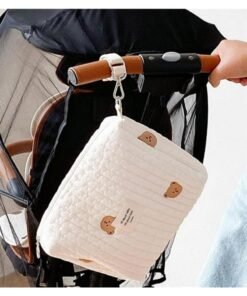 Oasisgalore Baby Stroller Diaper Organizer Bag with Embroidery, Outdoor Storage for Mom