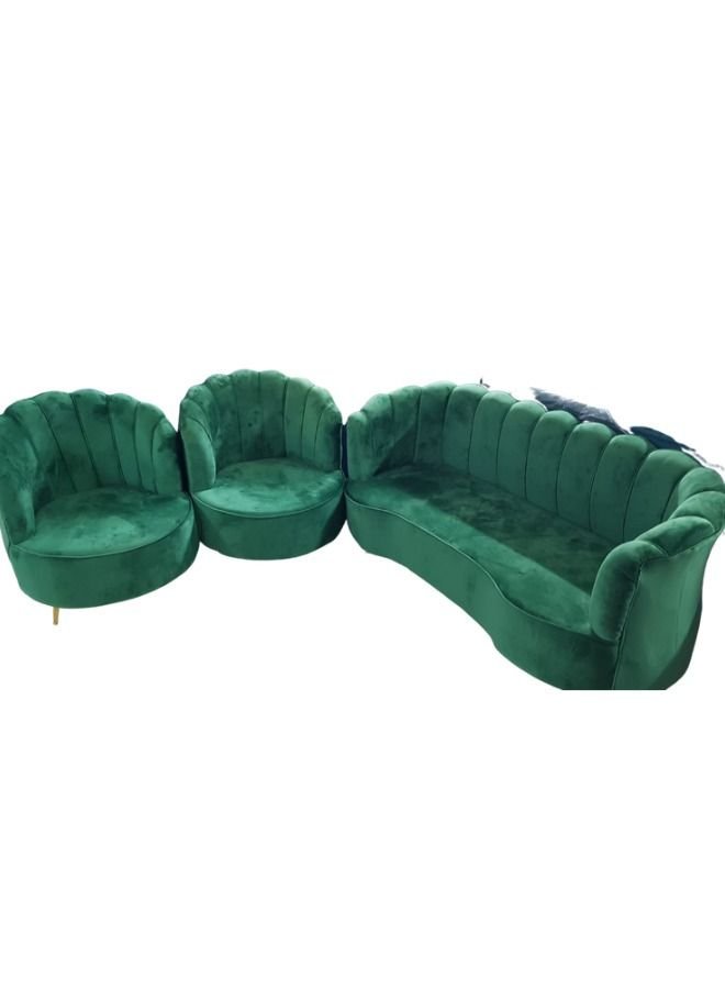 Maharat Al Bahar Classic 5-Seater Sofa: Elegant Design to Enhance Your Home Decor 3+1+1-green 200x80x80