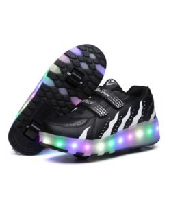 HUSK'SWARE Roller Skates Shoes Rechargeable Skates Shoes With Double Wheels Sport Sneaker Outdoor Luminous Shoes for LED Light Up Wheel Shoes for Kids