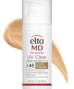 EltaMD UV Clear Tinted Face Sunscreen, SPF 46 Oil- Free Tinted Sunscreen with Zinc Oxide, Dermatologist Recommended Sunscreen