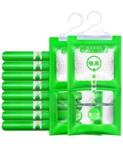 MahMir® Moisture Absorber and Odor Eliminator Hanging Bags to Rid Damp in Closet, Safe, Cars, Wardrobes, Basement, Gym Bag| Humidity Bags for Closet and wardrobes - Pack of 10 (120 gms each)
