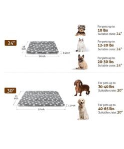 TRASSLE Dog Bed Crate Pad Ultra Soft Pet Bed with Star Print Washable Crate Mat for Large Medium Small Dogs Reversible Fleece Dog Crate Kennel Mat Cat Bed Liner