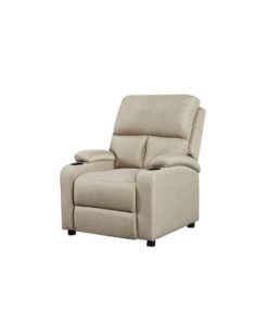 DANUBE HOME Mystic 1 Seater Fabric Pushback Recliner With Cup Holder Relaxing Chair Modern Design One Seat Sofas Comfortable Living Room Furniture L 83 x W 93 x H 103 cm Khaki