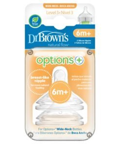 Dr. Brown’s Level 3 Silicone W-N Options+ Anti-Colic Nipple, 2-Pack