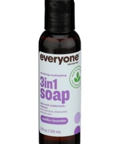 Everyone For Every Body 3-In-1 Soap Travel Size, Body Wash, Bubble Bath, And Shampoo, Vanilla And Lavender, 2 Fl Oz- (Container May Vary)