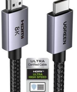 Ugreen 8K HDMI 2.1 Cable 2M, High Speed HDMI Cord 48Gbps 8K@60Hz, 4K@240Hz/144Hz/120Hz, Support eARC/Dolby/HDR 10+/HDCP 2.2&2.3, Compatible with PS5/Xbox Series X/Samsung/ LG 8K TV/Home Theater