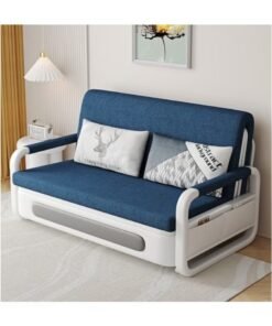 Pull-Out Foldable Sofa Bed with Storage Space Double-Seat Multi-Functional Sofa, Modern Style Living Room and Bedroom Comfortable Sofa Bed Chair