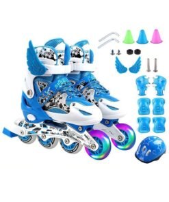 Arabest Adjustable Size Roller Skates, Inline Roller Skates for Kids, Light Up Single Row Skate Shoe, Adjustable Size Roller Skates, Inline Roller Skates for Kids, Light Up Single Row Skate Shoe