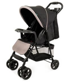 Moon Metro Urban Baby Stroller – One-Hand Fold, Safety Lock, Dual Tray, Adjustable Leg Rest, Multi-Recline, Lightweight And Compact, Suitable 0m+ to 18kg – Black