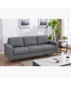 Home Box Marwell Kendal 3-Seater Grey Fabric Sofa 87 x 89 x 227 cm
