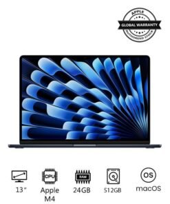 Apple New 2025 MacBook Air MC6C4 13-Inch Display, Apple M4 Chip 10-Core CPU 10-Core GPU Processor/24GB RAM/512GB SSD/macOS English/Arabic Midnight