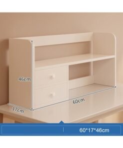 Alternative view of keke Desktopshelf for Multipurpose Use Floor Standing Storage Cabinet Multi Layers and Drawers Bookcase Storage Organizer Display 60cm White Color