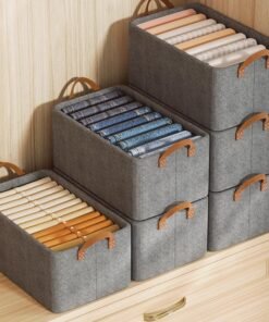 Rylan 10 Pcs Wardrobe Organizer for Clothes, Stackable Organizer for Wardrobe Storage, Clothes Organiser for Wardrobe Shelf, Jeans, Pants, T Shirt Organizer for Cupboard Racks and Shelves