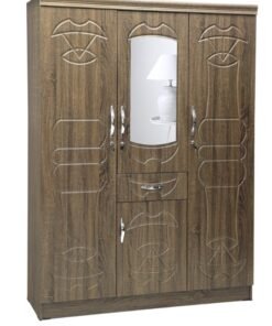 SULSHA 3 Door Wooden Wardrobe Cabinet Cupboard Engineered Wood Perfect Modern Stylish Heavy Duty With Mirror