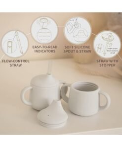 Alternative view of Moonkie Silicone Baby Sippy Cups | 3 Stages Training Cup Straw Cup for Infants Toddlers and Kid | 4 oz 2Pack