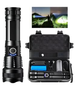 QLIGHT Rechargeable Flashlight 990000 High Lumens, XHP70.2 Super Bright Tactical Flashlights, Led Flash lights with 5 Modes, Zoomable, Type-C, IPX65 Waterproof, Powerful Flash Light for Camping Hiking Running & Cycling