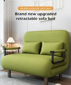 Alternative view of ROCKCAMEL 3-In-1 Armchair Sofa With Angle Adjustment,100cm Wide Convertible Sofa Bed And Leisure Recliner, Skin-Friendly Flannel Fabric, Removable And Washable, Suitable For Home And Office, Free Two Pillow, Can Lie down, Sit Or Sleep, Multifunctional Backrest Sofa Seat