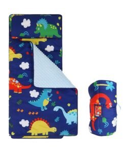 WALALLA Extra Long Toddler Nap Mat, Sleeping Bag for Kids with Removable Pillow for Preschool Daycare and Sleepovers Wide Blanket Toddler Travel Bed for 1-3 Years Old
