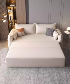 Alternative view of Organized Home Foldable Sofa Bed Dual-use Multi-Functional Small Apartment Living Room Double Technology Cloth Storage Sitting and Lying Pull-Out Internet Celebrity Off-White