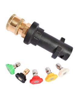 RATSAW Quick Connect 1/4 Inch Pressure Washer Gun Adapter Multi Grade Brass Spray Nozzle Tip Set Female Pressure Washer Fittings Only Compatible with Karcher K2 K3 K4 K5 K6 K7 Foam Gun Parts