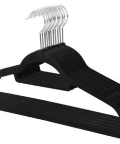 Red Dot Gift®10-Pack Black Non-Slip Velvet Hangers 42cm With 360 Degree Rotatable Hook - Durable & Slim - Non Slip Hangers for Coat Hangers - Pant Hangers