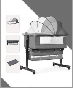 ZCM-HAPPY Multifunctional Adjustable Portable Folding Baby Bed Bedside Crib With Mosquito Net
