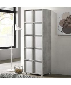 Home Box Alford Aspen 10-Door Enginereing Wood Multipurpose Storage Unit Grey 60 x 175.5 x 39.4 cm