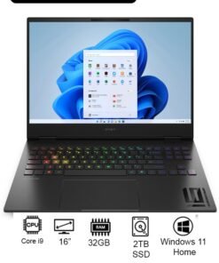 HP OMEN 9U2H5EA Laptop With 16-Inch Display, Core i9-14900HX Processor/32GB RAM/2TB SSD/8GB NVIDIA GeForce RTX 4070 Graphics/Windows 11 Home English/Arabic Shadow black English/Arabic Shadow black