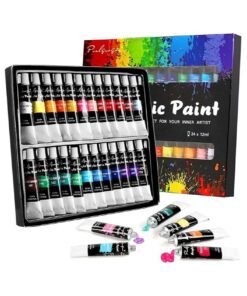 S2C Paul Gra Gan Acrylic Paint set, 24x12ml Tubes Artist Quality oil Acrylic paints water color Non Toxic vibrant colors, Oil paint suitable for beginners & professionals painting on Canvas, wood, clay (Color-24)
