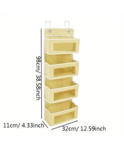 NeeMee Five-Layer Non-Woven Hanging Door Organizer - Large Capacity Home Bedroom Storage