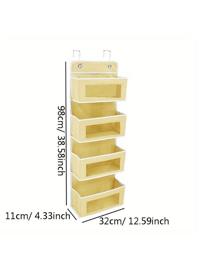 NeeMee Five-Layer Non-Woven Hanging Door Organizer - Large Capacity Home Bedroom Storage