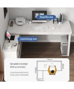 NKX Computer and Multifunction Table Home Office Workstation 120 CM with 3 Drawers - Image 3