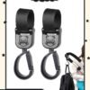 Bebiland Non-Slip Baby Stroller Hooks with Lovely Bear Pattern, 360-Degree Rotating Stroller Bag Clips for Hanging Diaper Bags, Black