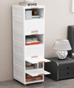 JD FRESH 6 Tier Foldable Clothes Organizer/Modular Kitchen Storage Rack/Multipurpose Wardrobe for Cloth/Space Saving Closet for Living Room/Stackable Cabinet/Cupboard for Bedroom(White)