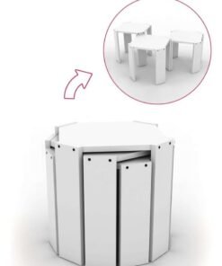 TPGP Home Nestling Coffee Table || For Living Room || Modern Nestling Table Set of 3 pcs || White Colour End Table, Side Table Sofa - Image 4