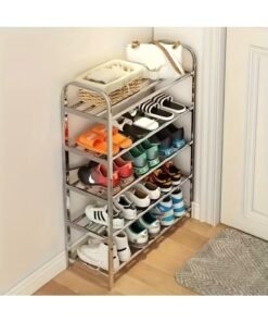 Alternative view of HIAS 5-Tier Shoe Rack, Heavy Duty Stainless Steel Storage Shelf & Organizer with Adjustable Shelves | Space-Saving Metal Shelving for Entryway, Closet, Bathroom, Kitchen | Easy Assembly, Rust Resistant Design