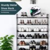 Sortify 6 Tier Shoe Rack and Organiser, Sturdy Metal Shoe Organizer Space Saver for Entryway, Easy to Assemble Compact Shoes Rack with Large Capacity, Free Standing Shoe Storage Cabinet 80x26x109 cm
