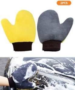 GROIC 2 Pieces Car Wash Mitts Microfiber Car Wash Mitt,  Lint Free Soft Double Sided Scratch-Free Wash Mitt, Safe Washing With Any Car Soap, Bucket, Foam Gun, Foam Cannon, Other Cleaning Supplies