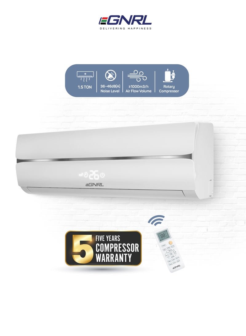 EGNRL 1.5 Ton Split AC T3 Rotary R410a| 4 Way Air Flow, Golden Fin & Auto Restart | Remote Included EG18T3N, White - Free 5 Year Compressor Warranty 1826 W EG18T3N White