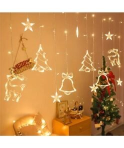 Home Care LED Curtain String Lights, Plastic – Snowflake & Doll Design, 3.5 m